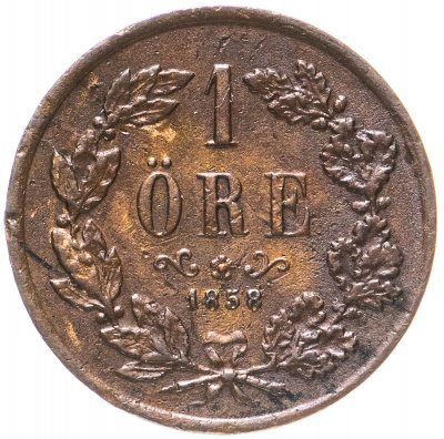 купить Швеция 1 эре (ore) 1858 Буквы L.A под бюстом