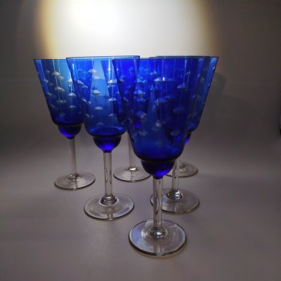 купить Набор из 6-ти бокалов "Зерна", автор А.И. Маева, стекло, алмазная грань, Ленинградский завод художественного стекла (ЛЗХС), СССР, 1970-1990 гг.