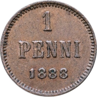 купить 1 пенни (penni) 1888 монета для Финляндии