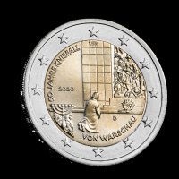 Купить Германия 2 евро 2020 "50-летие коленопреклонения в Варшаве", случайный монетный двор