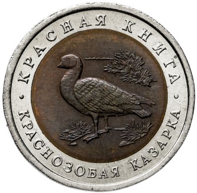 купить 10 рублей 1992 ЛМД краснозобая казарка