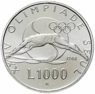 купить Сан-Марино 1000 лир (lire) 1988 "XXIV летние Олимпийские Игры, Сеул 1988"