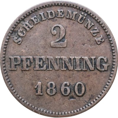 купить Германия, Бавария 2 пфеннига 1860
