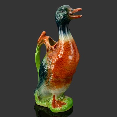 купить Кувшин для напитков в виде утки Saint Climent, фаянс, роспись, глазурь, Франция, 1920-1930 гг.