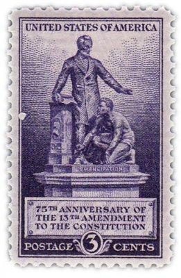 купить США 3 цента 1940 "Томас Линкольн и раб на коленях"