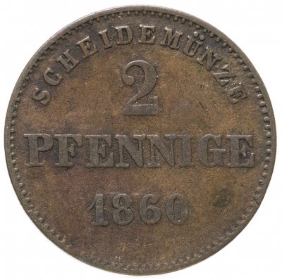 купить Германия, Герцогство Саксен-Мейнинген 2 пфеннига 1860