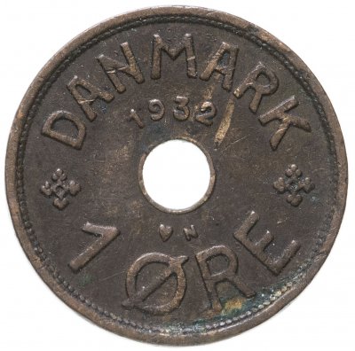 купить Дания 1 эре (ore) 1932