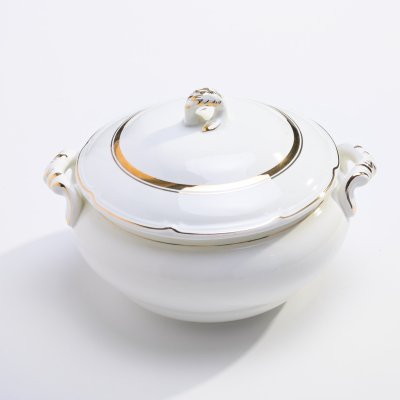купить Супница с золочёным декором, фаянс, золочение, Конаковский фаянсовый завод им. Калинина (ЗИК), СССР 1974-1991 гг.