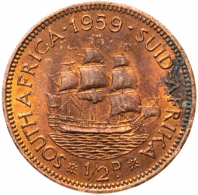 купить Южная Африка 1/2 пенни (penny) 1959