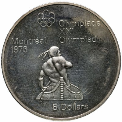 купить Канада 5 долларов (dollars) 1974 "XXI летние Олимпийские Игры, Монреаль 1976 - Каноэ"