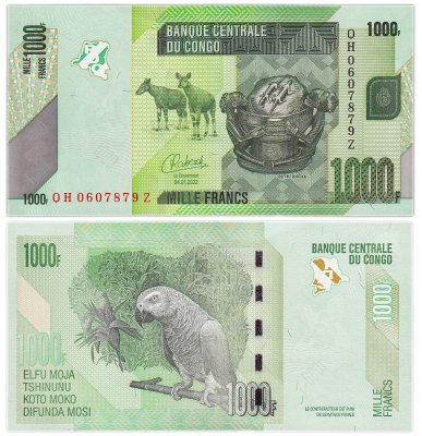 купить Конго 1000 франков 2022 года (Pick 101d) Z-серия замещения
