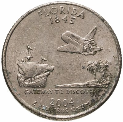 купить США 1/4 доллара (квотер, 25 центов) 2004 "Штат Флорида"