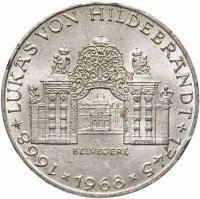 Купить Австрия 25 шиллингов (shillings) 1968 "300 лет со дня рождения Иоганна Лукаса фон Хильдебрандта"
