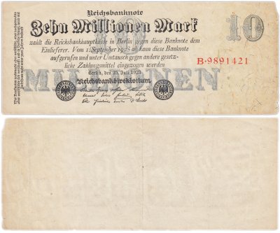 купить Германия, Веймарская республика 10 000 000 марок 1923 (Pick 96)