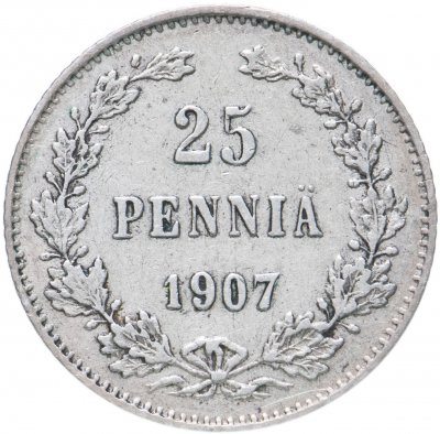 купить 25 пенни 1907 L, монета для Финляндии