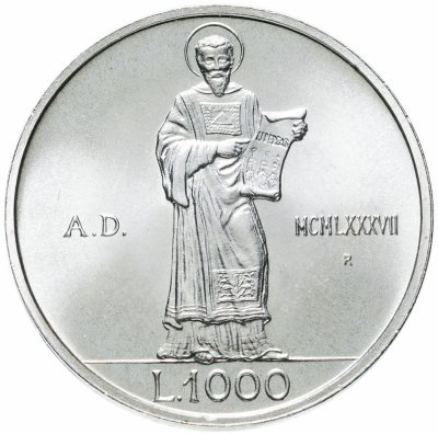 купить Сан-Марино 1000 лир 1987 "15 лет возобновлению чеканки монет"