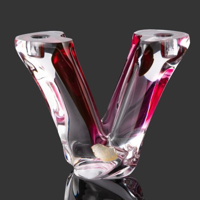 купить Подсвечник на две свечи, хрусталь, Val Saint Lambert, Бельгия, 1950-1970 гг.