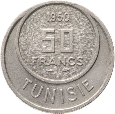 купить Тунис 50 франков 1950