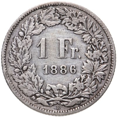 купить Швейцария 1 франк (franc) 1886