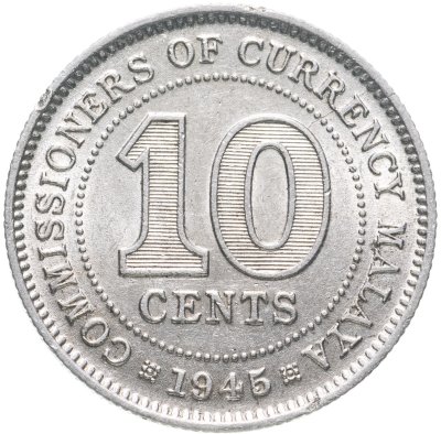 купить Малайя 10 центов (cents) 1945