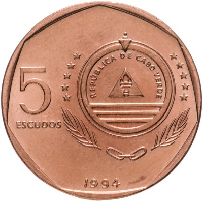 купить Кабо-Верде 5 эскудо (escudos) 1994 "Растения - Колокольчик Якова (campanula jacobaea)"