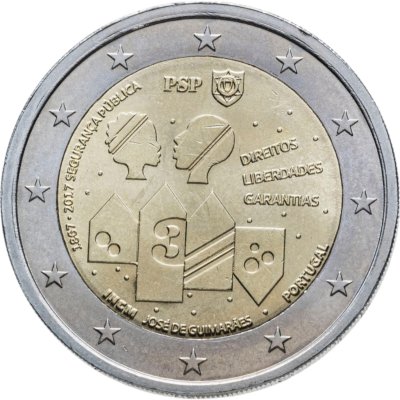 купить Португалия 2 евро 2017 "150 лет Полиции общественной безопасности"
