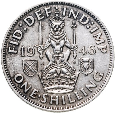 купить Великобритания 1 шиллинг (shilling) 1946 "Шотландский шиллинг - лев, сидящий на короне"