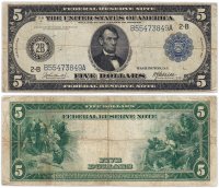 купить США 5 долларов 1914 Series 1914 (Pick 359) New York (Нью-Йорк), Burke-McAdoo