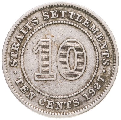 купить Стрейтс Сетлментс 10 центов (cents) 1927