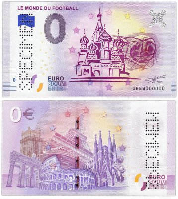 купить 0 евро (euro) «Чемпионат мира по футболу в России» (SPECIMEN) 2018 (NEW)