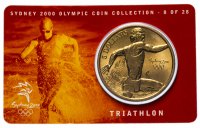 Купить Австралия 5 долларов (dollars) 2000 "Олимпийские игры в Сиднее - Триатлон" (в коинкарте)