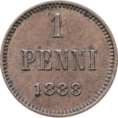 купить 1 пенни (penni) 1888 монета для Финляндии