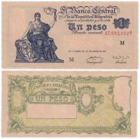 купить Аргентина 1 песо 1948-1951 (серия М) (Pick 257)
