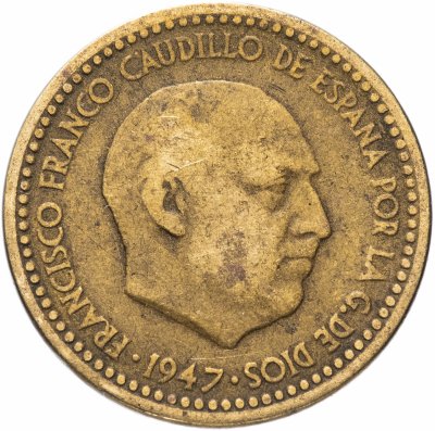 купить Испания 1 песета (peseta) 1947
