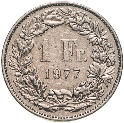 купить Швейцария 1 франк (franc) 1977