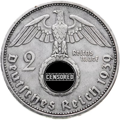 купить Германия, Третий Рейх 2 рейхсмарки 1939, знак монетного двора "F" - Штутгарт