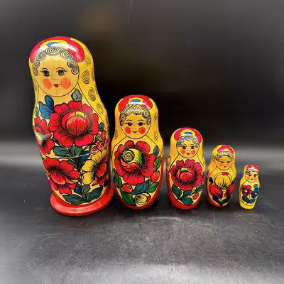 купить Матрёшка, дерево, роспись, покрытие лаком, СССР, 1983 г.