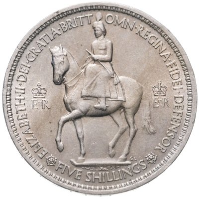 купить Великобритания 5 шиллингов (shillings) 1953 "Коронация Королевы Елизаветы II"