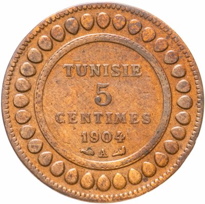 купить Тунис 5 сантимов (centimes) 1904