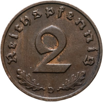купить Германия (Третий Рейх) 2 рейхспфеннига "D" 1939