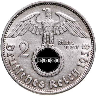 купить Германия (Третий Рейх) 2 рейхсмарки (reichsmark) 1938, знак монетного двора "B" - Вена