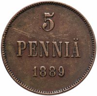 Купить 5 пенни 1889, для Финляндии