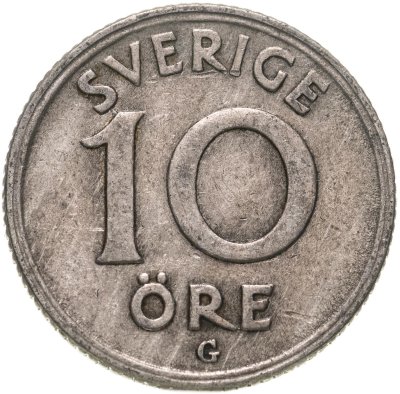 купить Швеция 10 эре (ore) 1940 "GV" на аверсе