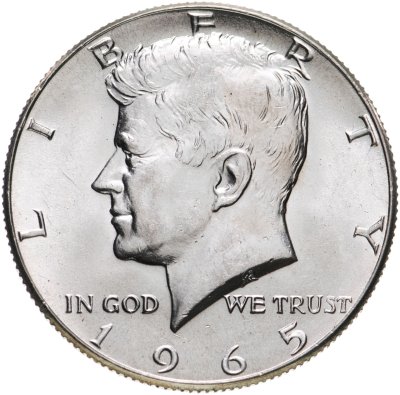 купить США 50 центов (1/2 доллара, half dollar) 1965 Kennedy Half Dollar (Кеннеди)