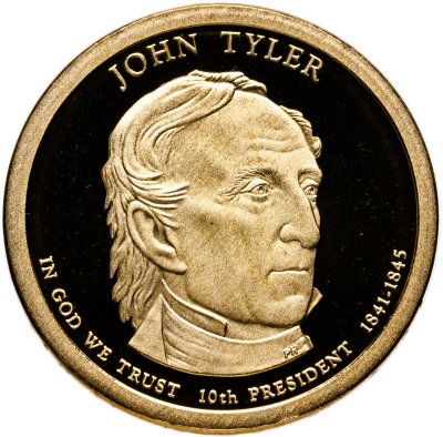 купить США 1 доллар (dollar) 2009 S Proof "Джон Тайлер (10-й президент США)" знак монетного двора "S" - Сан-Франциско