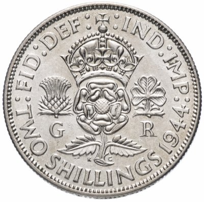 купить Великобритания 2 шиллинга (флорин, shillings) 1944