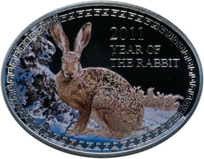 купить Ниуэ 1 доллар (dollar) 2011 Proof "Год кролика - заяц" в футляре с сертификатом