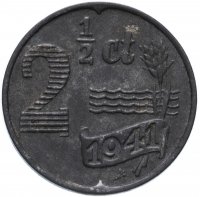 Купить Нидерланды 2 1/2 цента (cent) 1941