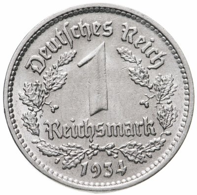 купить Германия, Третий рейх 1 рейхсмарка (reichsmark) 1934 F