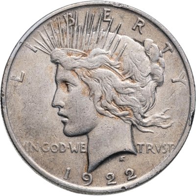 купить США 1 доллар (dollar) 1922 Peace Dollar (мирный доллар) без обозначения монетного двора